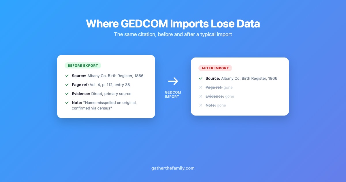 Why Your GEDCOM Import Keeps Losing Sources (And How to Stop It)